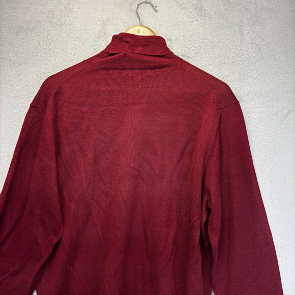 NWT Linea Uomo Wool Blend Turtleneck Sweater Mens Medium Red Skicore Minimalist - Picture 5 of 14